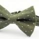 Cat Bow Tie Collar Green Denim Dot