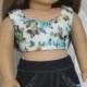 White with White Floral Print Lace Overlay CROP TOP for 18 Inch Trendy American Girl Doll
