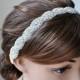 Wedding Hair Accessory, Beaded Headband, Bridal Headband, Crystal Ribbon Headband, rhinestone headband, hair accessories, wedding, bridal