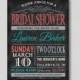 Chalkboard Typography Bridal Shower Invitation - Printable