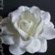 Sophia Wedding Silk Gardenia Hair Flower White to Off White Bridal Accessory -Ready Made