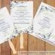DiY Wedding Fan Program Template - DOWNLOAD Instantly - EDITABLE TEXT - Chic Bouquet (Navy Blue & Lime Green) 5 x 7 - Microsoft® Word Format
