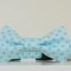 Two Tone Aqua Blue Polka Dot Bow Tie Dog Collar Easter Collar Wedding Accessories Made to Order