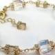 Custom Wedding Bracelet, Crystal Swarovski Cube, Rhinestones, Gold Filled, Bridal Bracelet, Modern Bride Jewelry, Handmade Wedding