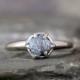 Raw Blue Diamond Ring - Uncut Rough Blue Diamond - Conflict Free Diamond - Engagement Rings - April Birthstone - Blue Gemstone Ring - Rustic