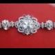 Vintage Bracelet, Victorian Brooch Bracelet, Cubic Zirconia Bracelet, Bridal Bracelet, Wedding Jewelry, Rhinestone Bracelet, BELLA