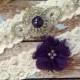 Plum Wedding garter / Lace garter SET / bridal  garter / vintage lace garter / toss garter / wedding garter/ 