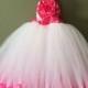 Hot Pink Tutu Dress Set , Fully Customizable, Special Occassion Dress, Flower Girl Dress, Baptism, Christening, Birthday Tutu