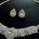 Graceful wedding jewelry set,Sparkling rhinestone necklace earrings,Special occasion jewelry set, Bridal jewelry set