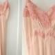 Vintage 40's Pink Silk lingerie slip dress nightgown XS