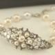 Vintage inspired antique silver art deco Swarovski crystal rhinestone bridal bracelet -Wedding jewerly - Antique silver bracelet