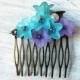 Flower Hair Comb Lavender Powder Blue Hair Comb Bridal Hair Piece Wedding Accessories Floral