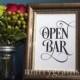 Wedding Drinks - Open Bar Sign - Hosted Bar Sign - Wedding Table Reception Seating Signage - Drinks, Alcohol Sign - Matching Numbers - SS06