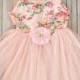 Shabby Pink Rose Tutu Dress, Pink Tutu Dress, Pink Floral Dress, Flower Girl Dress, Ballerina Party Dress, Pink Tulle Dress