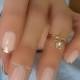 Pink And Gold French Manicure Design