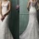 2015 Amelia Sposa Lace Wedding Dresses With Scoop Sheer Back Covered Button Court Train Church Mermaid Bridal Gowns 2014 AS1280 Online with $131.48/Piece on Hjklp88's Store 