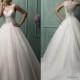 2015 Vintage Amelia Sposa Wedding Dresses Sheer Lace Train Organza Applique Custom Bridal Ball Gown A-Line Covered Button Vestido De Novia Online with $112.88/Piece on Hjklp88's Store 