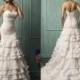 2015 Best Selling Amelia Sposa Wedding Dresses Lace Strapless Tiers Train Custom Made Bridal Ball Gown A-Line Lace Up Back Vestido De Novia Online with $119.33/Piece on Hjklp88's Store 