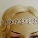 Rhinestone Headband, Bridal Wedding Headband, Crystal Headband, Wedding Halo Bridal tie on ribbon Headband Headpiece, 1920s Flapper headband