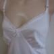 Vintage full Slip white nylon and lace nightgown sexy lingerie 40 bust