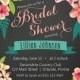 Chalkboard Tropical Bridal Shower Invitation - Island Flowers Hawaiian Luau Bridal Shower Invite - Wedding Shower - 1395 PRINTABLE