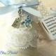 Wedding Bouquet Initial charm - "something Blue" Bow - Bride's Initial - keepsake Box - Bridesmaid's Gift