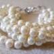 Chunky Pearl Bracelet Ivory Bridesmaids Jewelry Multistrand Pearl Bracelet Wedding Party Pearl Jewelry Bridal Wedding Bracelet for Brides