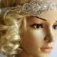 Pearls Crystal Wedding Headband Headpiece, Fascinator, Wedding Hair Accessory, Ribbon Bridal Headband, prom, bridesmaid gift