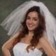 Wedding Veil Shoulder Length 2 Layers Tulle 24 Light Ivory Two Tiers White Bridal Veils Short Traditional Veil Headpiece Diamond White