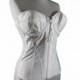 Bridal White Merrywidow bustier bra with zip front 11 bones, size 38C