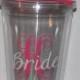 6-  Bridesmaids Gift  Monogram  tumbler 16oz BPA free- Custom You Choose Colors