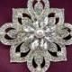 1 Ex-Large Crystal OR Pearl Rhinestone SILVER or GOLD Square Brooch Embellishment Brooches Bouquet Sash Wedding Dress