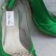 Wedding Shoes Kelly Green Bridal Shoes Sling Back Shoes Vintage Inspired Brooch Over 100 Custom Color Choices