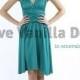 Bridesmaid Dress Infinity Dress Straight Hem Emerald Green Knee Length Wrap Convertible Dress Wedding Dress