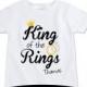 Custom tshirt, funny kids wedding shirt King of the Rings, Personalize with any name and text colors! (EX 393)