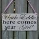 Here Comes the Bride Distressed wood wedding sign for Ring Bearer Flower Girl