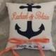 Anchor Ring Bearer Pillow,ring Bearer Pillows, Ring Pillow, Wedding Pillow, Custom, Personalized, Embroidery Embroidered Monogram, Keepsake