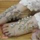 Barefoot sandals crystal drop bridal foot jewelry barefoot footless sandle destination wedding shoes beach wedding jewelry S5