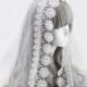 Delicate Lace Bridal veil with comb, Ivory Wedding veil with comb, Brides wedding veil, bridal mask, beautiful bridal veil -Custom length