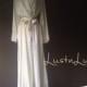 Reduced Price / S / Long Satin Robe / White Bridal Dressing Gown Lingerie / Size Small / Vintage Gattles