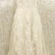 Champagne Wedding Dress, Elegant V-neck Lace Tulle Wedding Dress, Nude Custom Made Wedding Dress, Lace Bridal Dress, Wedding Dress 2015