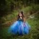 Peacock Woodland Fairy dress/ Fairy gown/ Peacock flower girl dress/ Wood land fairy ware