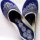 4thJuly15%Sale US Size 9/Wedding Ballet Flats/Royal Blue Wedding shoes/Velvet Shoes/Silver Embroidered Shoes/Reception Shoes/Wedding Shoes/B