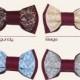 Choose your colour of marsala bowtie Embroidered light sky blue French grey Beige or Burgundy bow tie Men's bowtie Bowtie man FREE SHIPPING