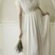 Custom Silk chiffon beach wedding dress with lace back and cap Sleeve - AM 19826817 - Alice in the Garden