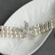 Bridal Pearl Rhinestone Bracelet Triple Strand STARFISH Crystal Beach Wedding Jewelry White Ivory Teal BL041LX