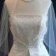 Wedding veils, bridal veils IVORY shimmer tulle  fingertip length Angel Cut Veil Pencil Edge Perfectly Elegant and Flowing
