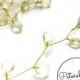 6 Ivory Acrylic Jewel Picks on Gold Wire for Millinery and Wedding Flower Bouquets