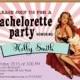 Bachelorette Party, Hens party invitations, Vintage bridal shower invitation,  Pinup girl invitations Hens night invitation,  card 715