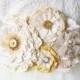 Floral Wedding Sash - Sunshine Yellow and Ivory White